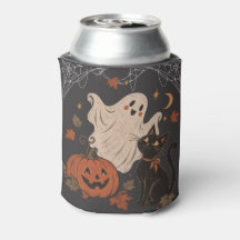 Noche de Halloween vintage con calabaza y fantasma
