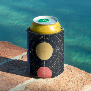 Enfriador De Latas Noche Estrellada Celeste Órbita Geométrica Abstrac