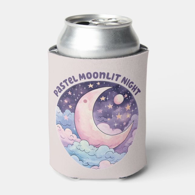 Enfriador De Latas Noche Pastel Moonlit - Luna Crescent Dreamy (Lata Anverso)