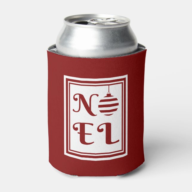 Enfriador De Latas NOEL Navidades Festividad Rojo Y Blanco Personaliz (Lata Anverso)