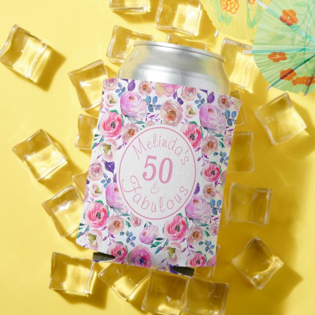 Enfriador De Latas Nombran a florales cincuenta y fabulosos Rosas (Verano in situ)