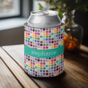 Enfriador De Latas Nombre colorido del personalizado de la verde lima
