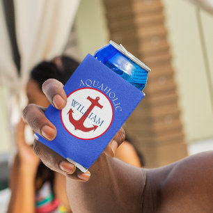 Enfriador De Latas Nombre de ancla con temática náutica