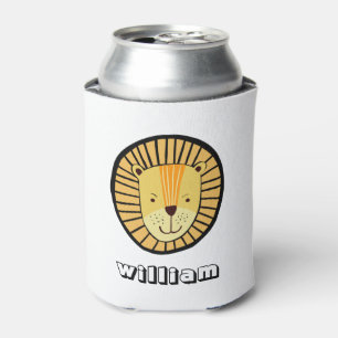 Enfriador De Latas Nombre de animal de la jungla del león personaliza