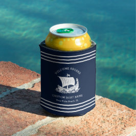 Enfriador De Latas Nombre de barco personalizado moderno náutico y lo