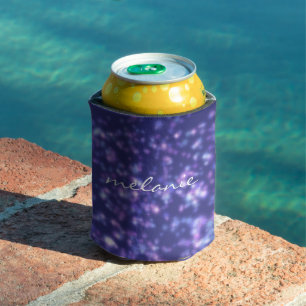 Enfriador De Latas Nombre de Cosmos Personalizado Moderno Blue Purple