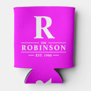 Enfriador De Latas Nombre de familia e inicial Electric Retro Rosa