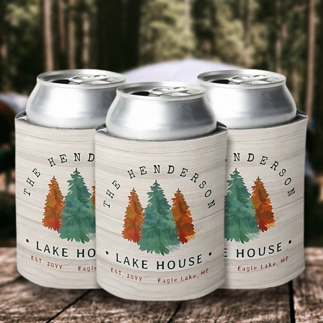 Enfriador De Latas Nombre de familia Lake House Pine Tree wood Person (Subido por el creador)