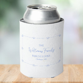 Enfriador De Latas Nombre de familia personalizado Beach House Coasta