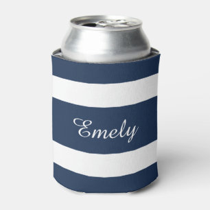 Enfriador De Latas Nombre de franjas azules modernas