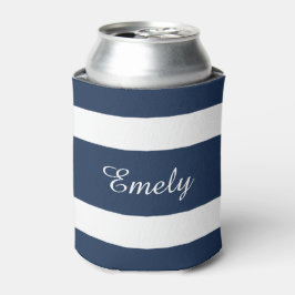 Enfriador De Latas Nombre de franjas azules modernas