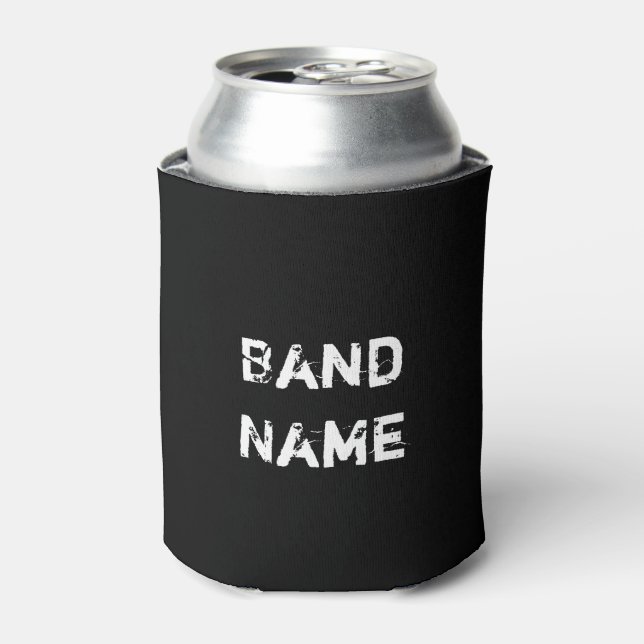 Enfriador De Latas Nombre de la banda Personalizado Blanco y negro (Lata Anverso)
