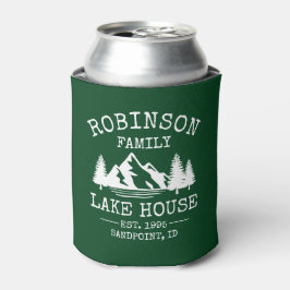 Enfriador De Latas Nombre de la familia Lake House Trees Forest Green