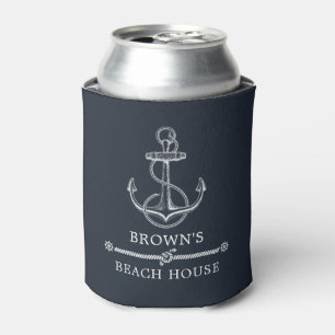 Enfriador De Latas Nombre de la familia Nautical Anchor Beach o Lake 