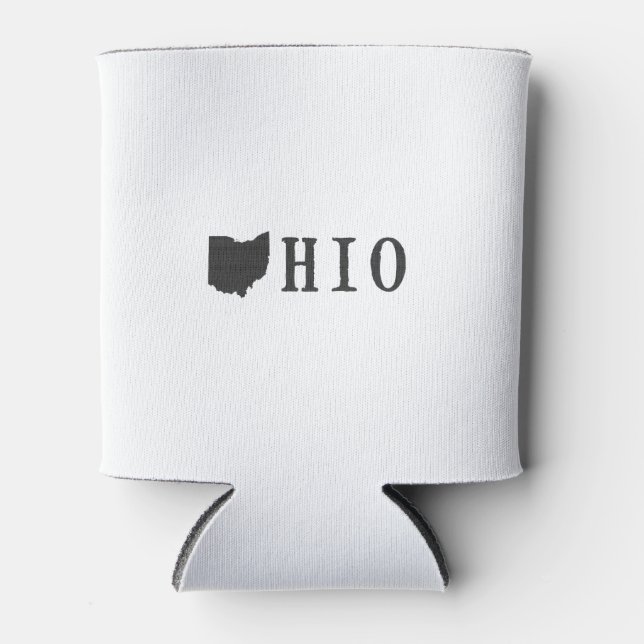 Enfriador De Latas Nombre de Ohio con letra con forma de estado (Anverso)