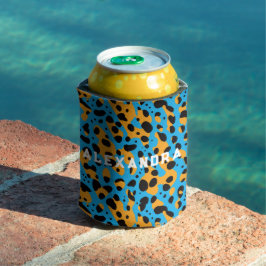 Enfriador De Latas Nombre de patrón de leopardo de guepardo naranja d