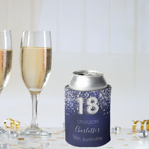 Enfriador De Latas nombre de polvo del purpurina de plata azul marino