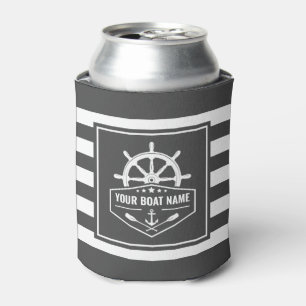 Enfriador De Latas Nombre del barco Anchor Náutico Oars Helm Gray &