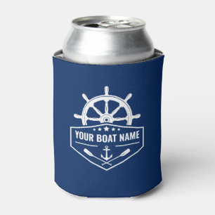 Enfriador De Latas Nombre del barco Nautical Anchor Oars & Ships Whea