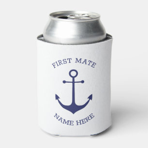 Enfriador De Latas Nombre del barco personalizado, First Mate, marina