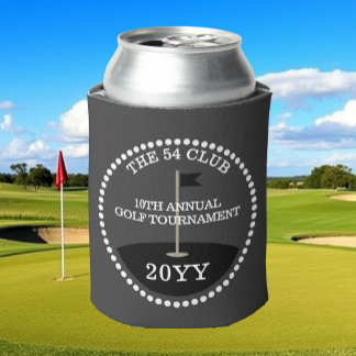 Enfriador De Latas Nombre del Club del Torneo de Golf Año Gris