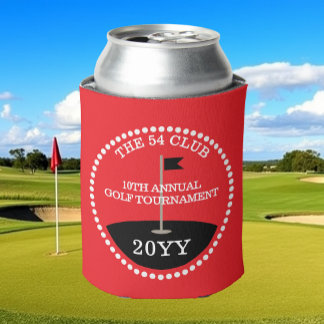 Enfriador De Latas Nombre del Club del Torneo de Golf Año Rojo