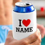 Enfriador De Latas Nombre del corazón<br><div class="desc">Escriba el nombre o texto deseado en la sección de nombres.</div>