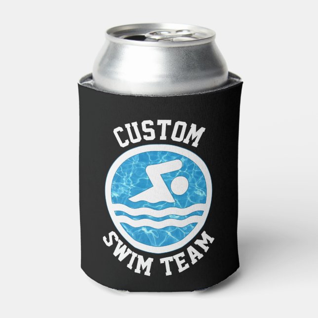 Enfriador De Latas Nombre del equipo de natación de personalizado o N (Lata Anverso)