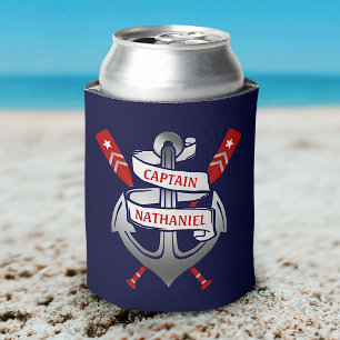 Enfriador De Latas Nombre del personalizado de los azules marinos de