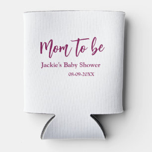 Enfriador De Latas nombre fecha de la ducha de bebé futura mamá rosa 
