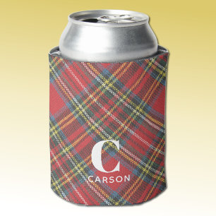 Enfriador De Latas Nombre inicial, Stewart Tartan Plaid 12oz