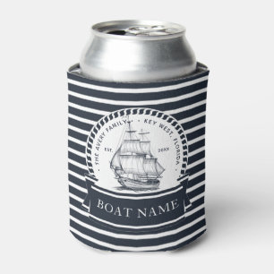 Enfriador De Latas Nombre náutico de familia y barco personalizado