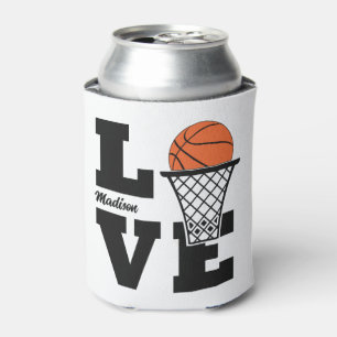 Enfriador De Latas Nombre personalizado Amor al baloncesto