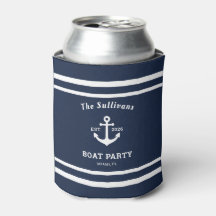 Nombre personalizado Ancla Azul Fiesta en Barco Re
