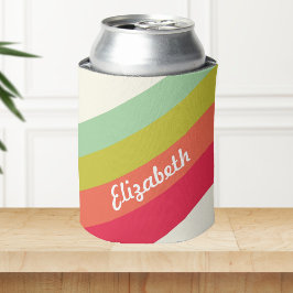 Enfriador De Latas Nombre personalizado arcoíris pastel