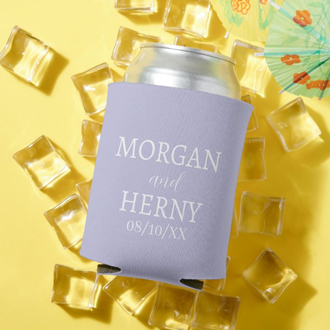 ENFRIADOR DE LATAS NOMBRE PERSONALIZADO BODA MODERNA ESTILOSA  (Verano in situ)