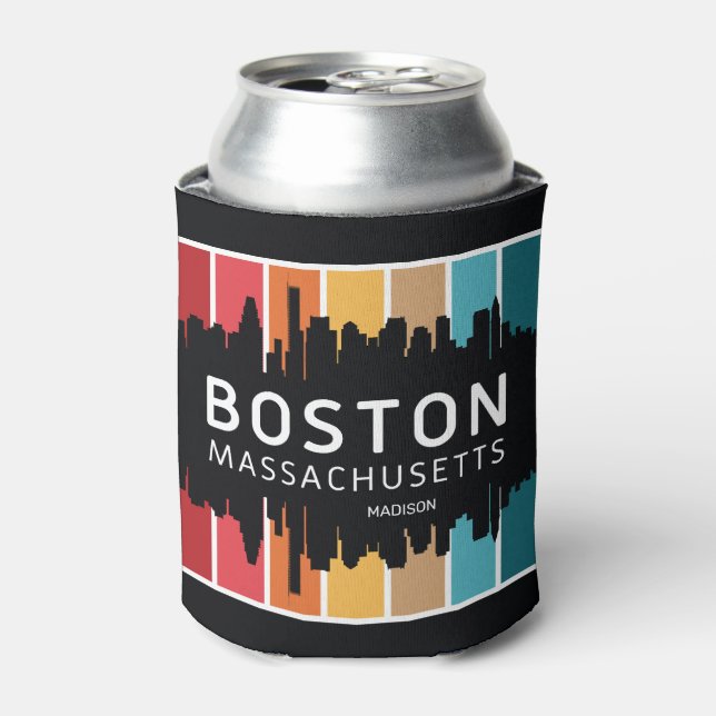 Enfriador De Latas Nombre personalizado Boston Massachusetts (Lata Anverso)