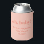 Enfriador De Latas Nombre personalizado de Baby Shower de la bandeja<br><div class="desc">Refrigerador de bebidas de nombres personalizados de Baby Shower con una máscara de color moderna</div>