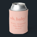 Enfriador De Latas Nombre personalizado de Baby Shower de la bandeja<br><div class="desc">Refrigerador de bebidas de nombres personalizados de Baby Shower con una máscara de color moderna</div>