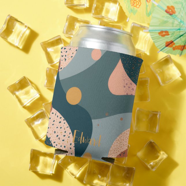 Enfriador De Latas Nombre personalizado de Boho (Verano in situ)