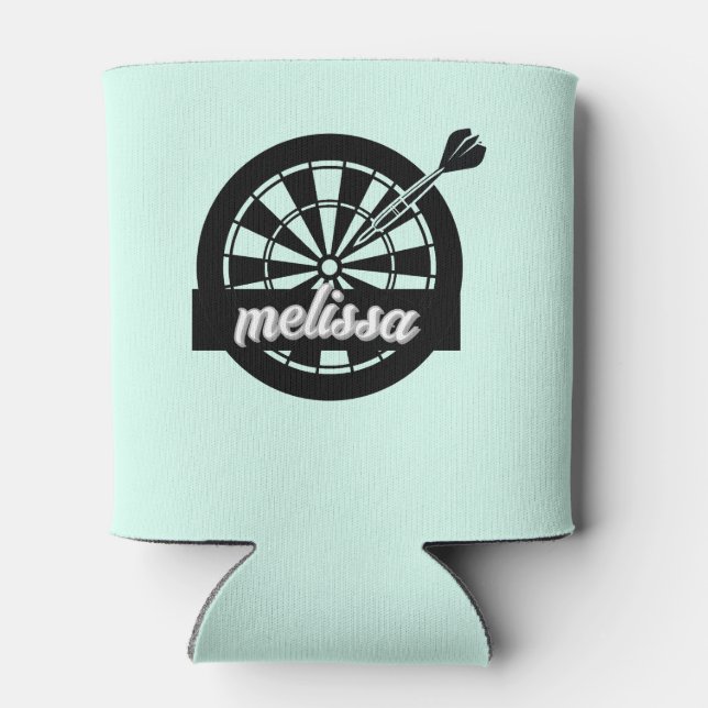 Enfriador De Latas Nombre personalizado de Chica de Dart (Reverso)