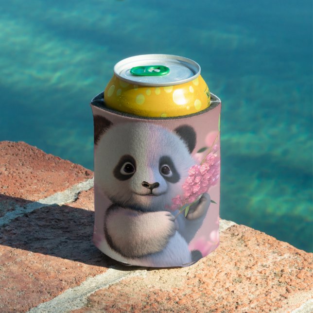 Enfriador De Latas Nombre personalizado de la flor de cerezo del oso  (Piscina in situ)
