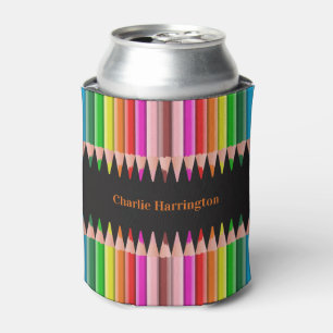 Enfriador De Latas Nombre personalizado de Pencillos de color
