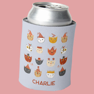 Enfriador De Latas Nombre personalizado del gato del Fiesta de cuenta