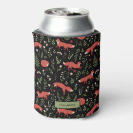 Enfriador De Latas Nombre personalizado del patrón botánico de Woodla