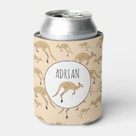 Enfriador De Latas Nombre personalizado del patrón canguro australian