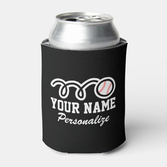 Enfriador De Latas Nombre personalizado del personalizado de béisbol  (Lata Anverso)