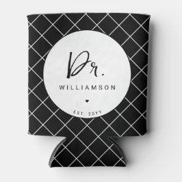 Enfriador De Latas Nombre Personalizado Dr. Médica Minimalista Gradua