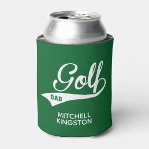 Enfriador De Latas Nombre personalizado Golf Papá Verde Blanco
