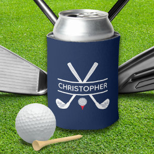 Enfriador De Latas Nombre Personalizado Golf Rojo Blanco Azul